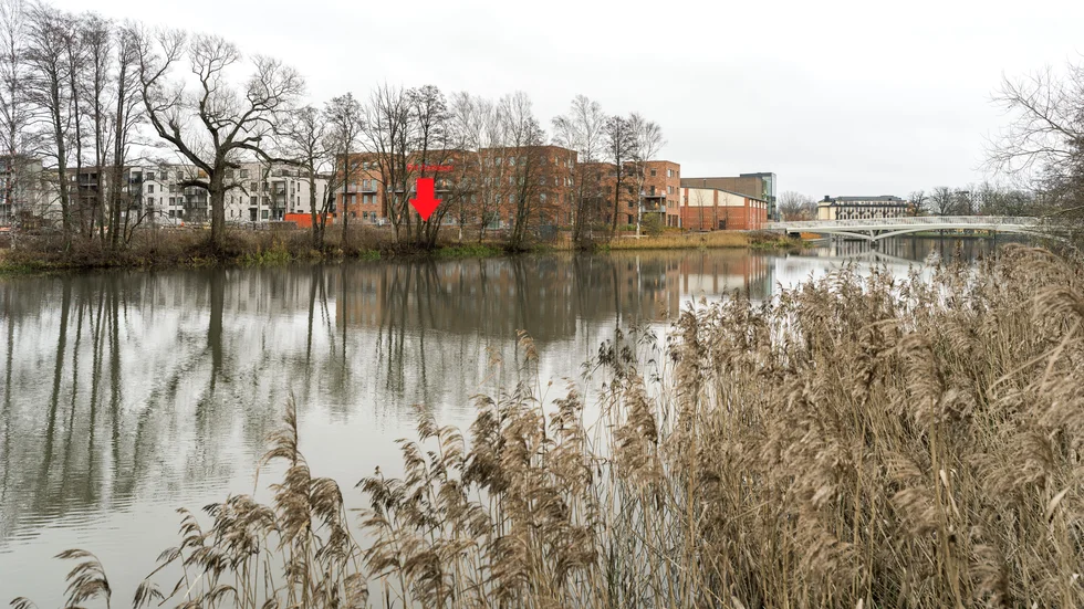 Här i Västra Munktellstaden, precis intill Eskilstunaån, ska Riksbyggen bygga 35 bostadsrätter i sin andra etapp i området.