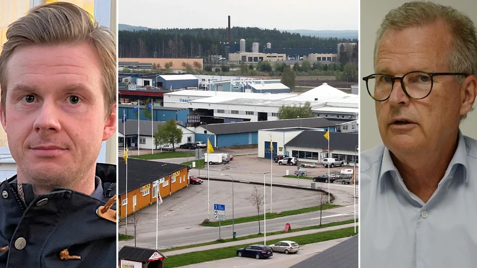 Utvecklingschefen Tommy Dahlgren, t.v och kommunstyrelsens ordförande Jacob Käll (C) ser båda positiva steg men också klara förbättringsmöjligheter efter årets ranking av företagsklimatet i Vimmerby kommun.