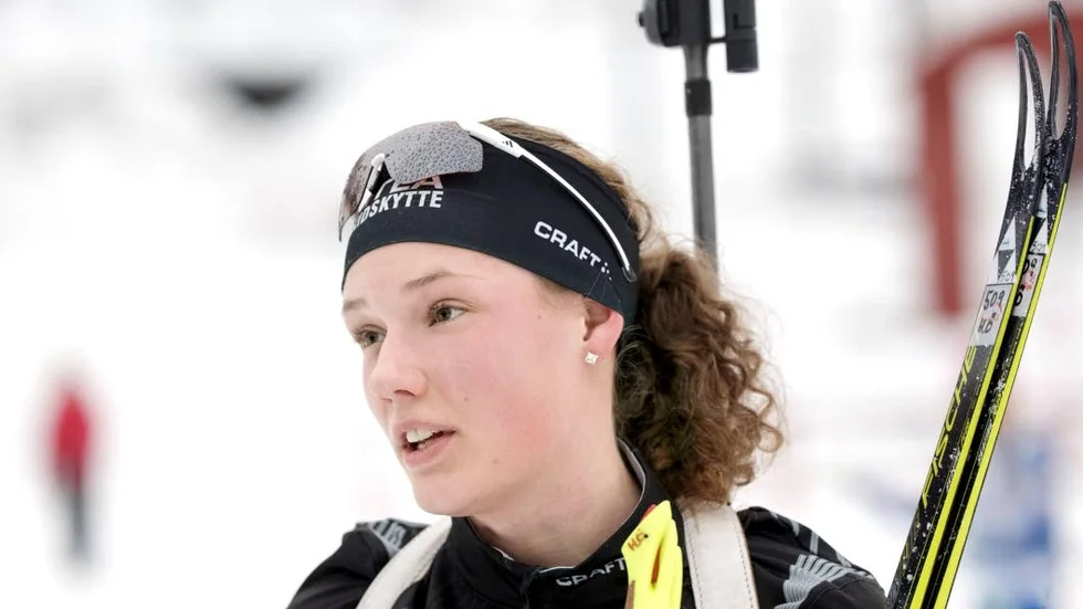 Hanna Öberg trotsade
vindarna och snöfallet i Idre. (Arkivbild)?