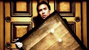 National Treasure med Nicolas Cage visades vid utomhusbiopremiären i Bruksparken.  
Foto: Pressens Bild