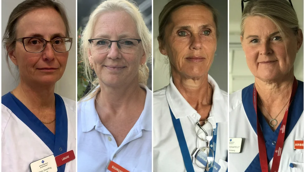 Malin Swartling, Margareta Arnell, Anna-Lena Karlsson och Maria Winberg oroar sig över planerna för Rehab vid Akademiska sjukhuset.