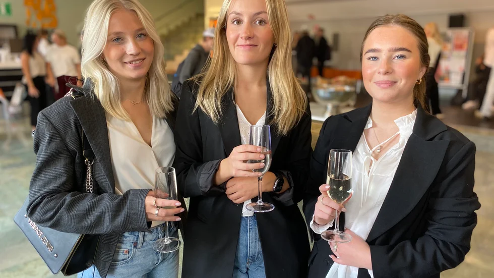 Gabriella Olsson, Tilda Andersson och Elsa Winell i Eget UF lyckades bäst med att sälja in sin affärsidé.