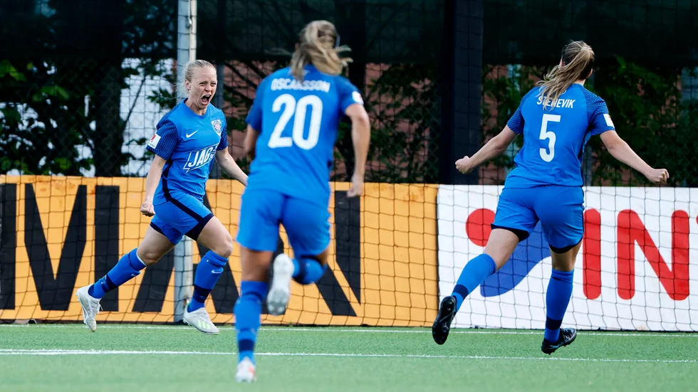 Mia Jalkerud gjorde två mål mot Brommapojkarna. Arkivbild.