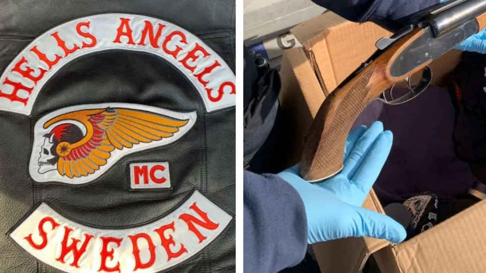 I fordonet som den 47-årige medlemmen i Hells Angels körde hittade polisen bland annat ett avsågat hagelgevär och mannens mc-väst. (Bilderna är hämtade ur förundesökningen.) 