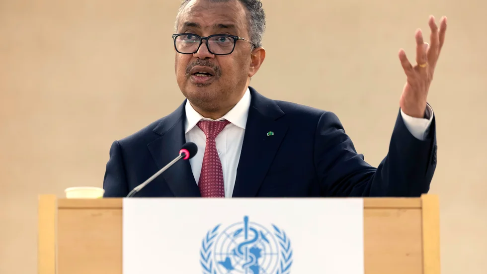 WHO-chefen Tedros Adhanom Ghebreyesus. Arkivbild
