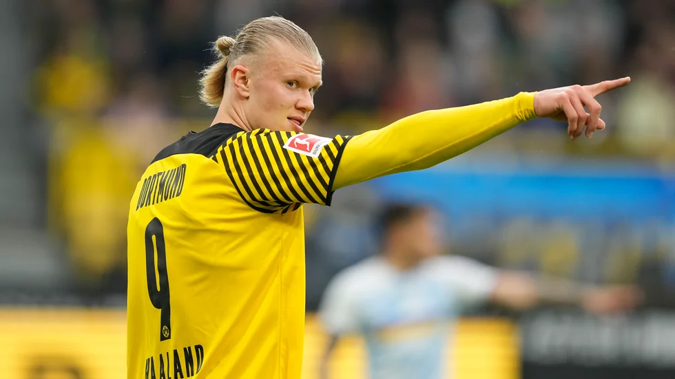 Erling Braut Haaland väntas presenteras av Manchester City den här veckan. Arkivbild.