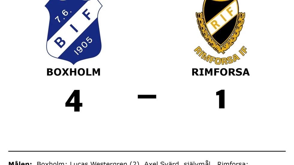 Boxholms IF vann mot Rimforsa IF
