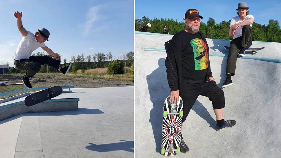 Alfred och Fredrik Lindqvist förbereder sig inför helgens skejtfestival