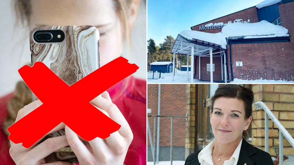 Strikt mobilförbud på Midskogsskolan. Högstadierektor Cecilia Munther Brandén återinförde reglerna i höstas. "Eleverna får allt svårare att koncentrera sig och lära sig saker – vilket i sin tur leder till sämre självkänsla", säger hon.  