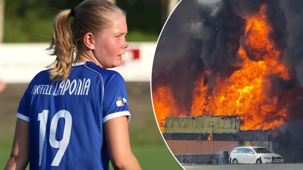 Elin Alsenhag är anställd vid Coop-butiken som brann ner i Arvidsjaur. Dagen efter spelade hon fotboll på Ringelvallen. "Det var skönt att komma bort från tankarna lite", säger hon. 