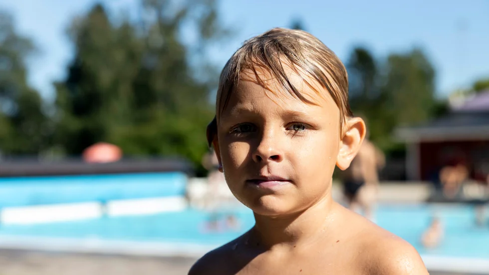 Jonah Bröms trivdes bra på Aronsbadet, som han har besökt flera gånger denna sommar. 