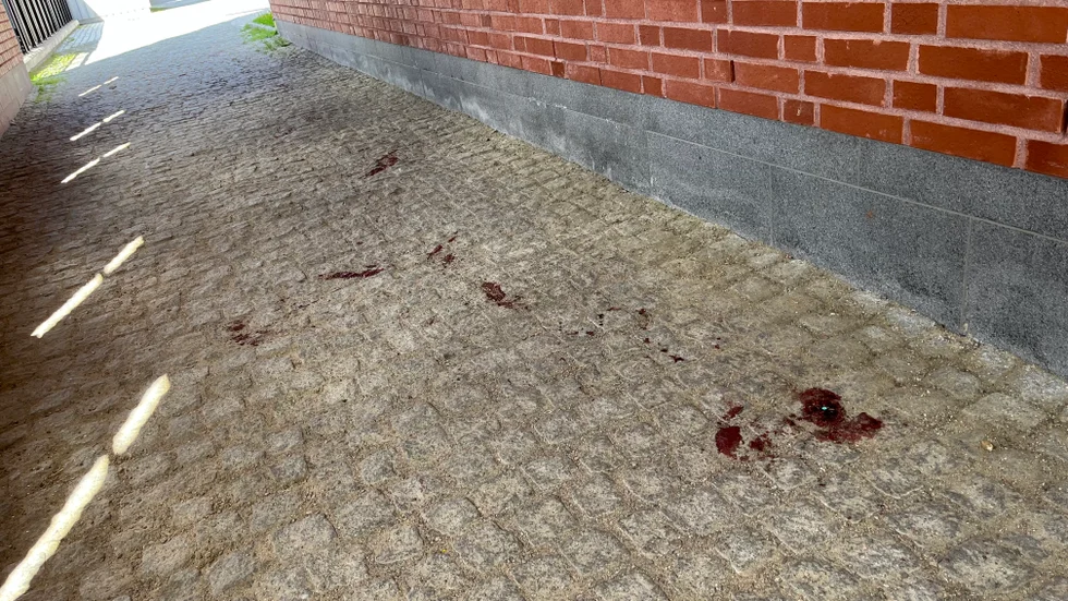 Blodspår ledde ut från den aktuella adressen i centrala Piteå.