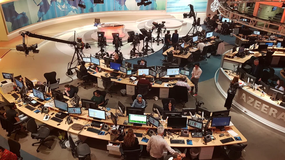 Arkivbild från Al Jazeeras redaktion i Doha, Qatar.