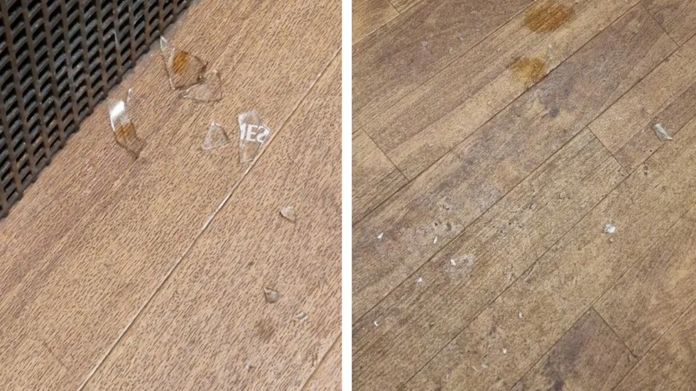 En 40-årig man åtalades för att ha utdelat ett slag med  ett glas. (Bilderna är hämtade ur förundersökningen.) 