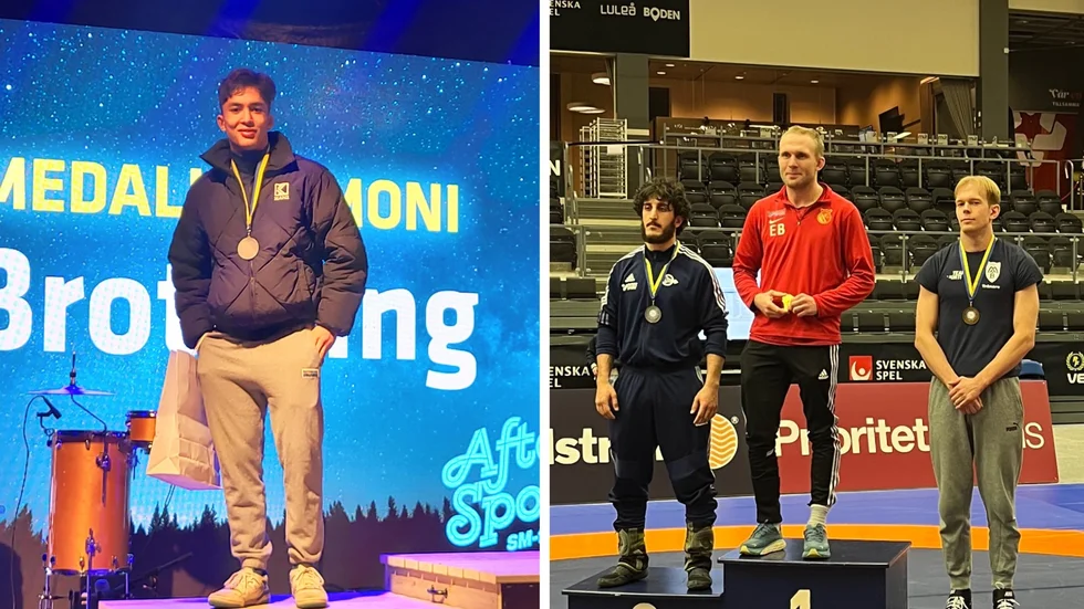Medaljörer. David Jansson tog silver och Henrik Lund brons för Motala ABK på SM-veckan i Luleå.