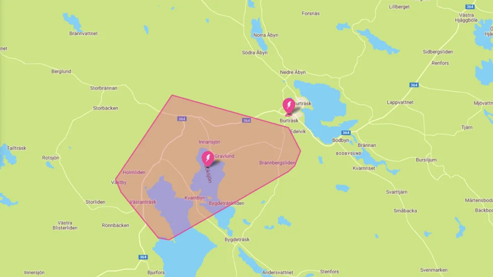 Strömavbrottet inträffade klockan 12.57, enligt Skellefteå kraft.