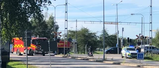 Krock på Timmerleden – en person till sjukhus
