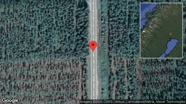 Stopp på E10 på grund av en singelolycka