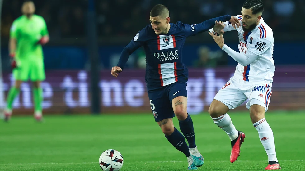Marco Verratti, till vänster, har spelat klart i Frankrike. Arkivbild.