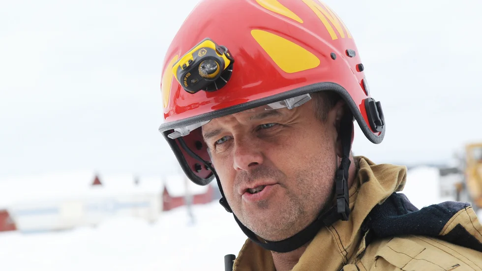 Magnus Nyberg vid räddningstjänsten i Skellefteå. 