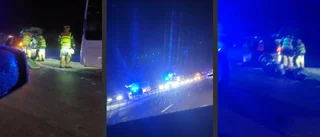 Två till sjukhus efter älgkrock – och buss körde in i bil på E4