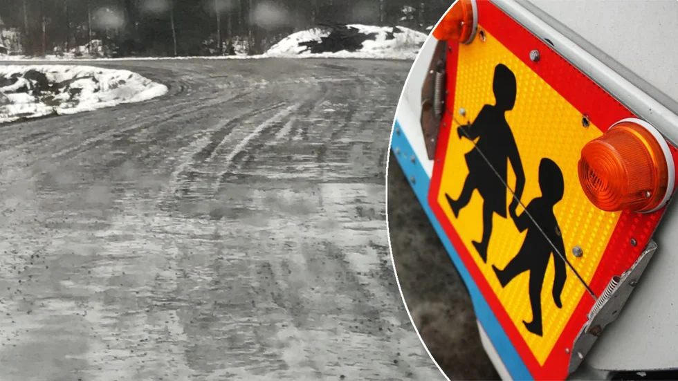 Halkan på småvägar på landsbygden tvingade Tuna trafik att ställa in flera skolbussturer på måndagen.
