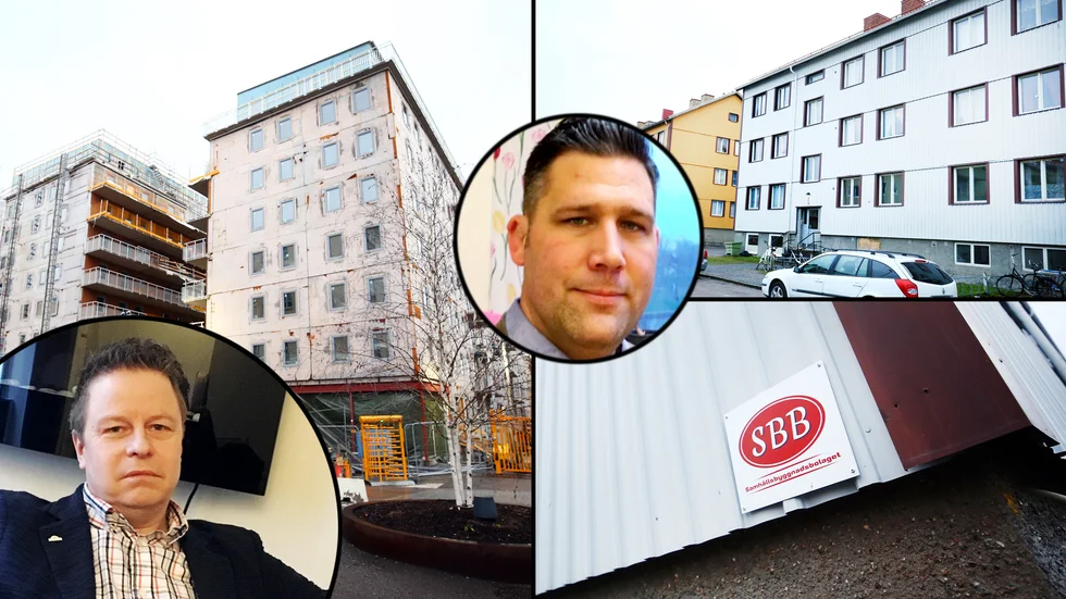 Patrik Wunderlich, förhandlingsledare på Hyresgästföreningen i Sörmland, i mitten av bilden. Björn Lundborg, näringspolitiskt ansvarig för Fastighetsägarna mittnord till vänster i bilden.