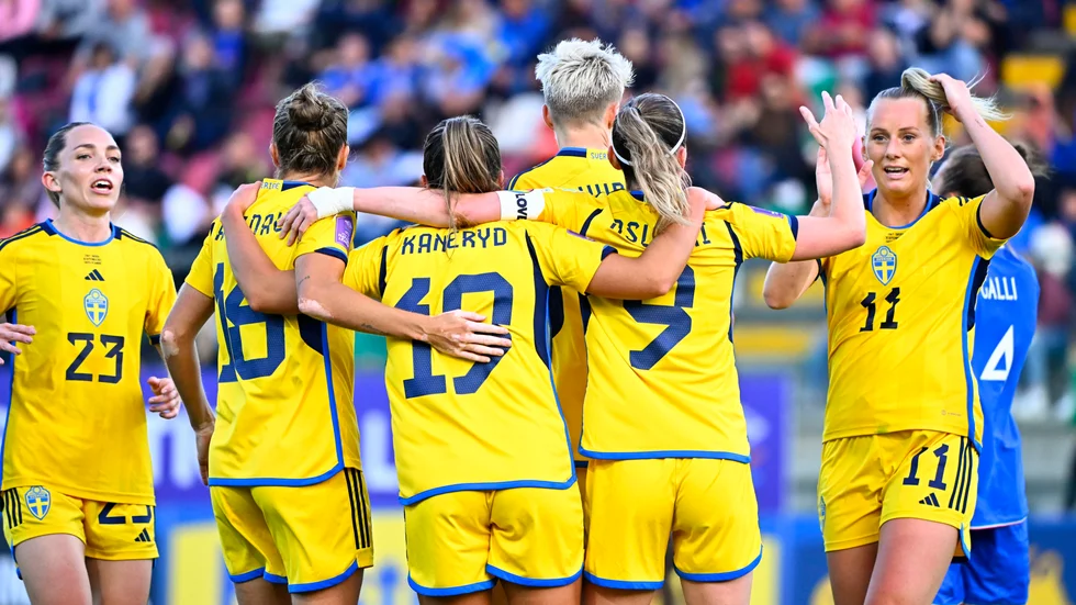 Svenska landslaget i fotboll. Arkivbild.