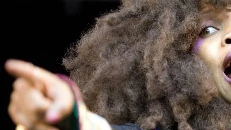 Erykah Badu. Världens största hår släpper nytt för första gången på väldigt länge. Så här såg Erykah Badu ut i somras när hon spelade i Göteborg.  Foto: Björn Larsson Rosvall/Scanpix