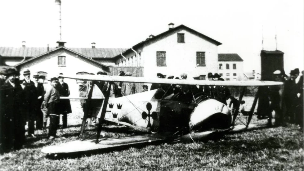 Krasch. Utanför Slip tog flygturen slut för Nils Söderberg en aprildag 1922.