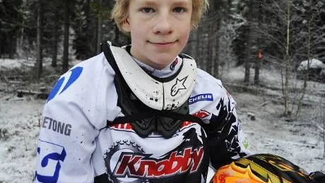 Markus Lundgren, Westerviks MSK, ligger just nu tvåa i ungdomsklassen i Vintercupen i enduro. Foto: Ilkka Ranta