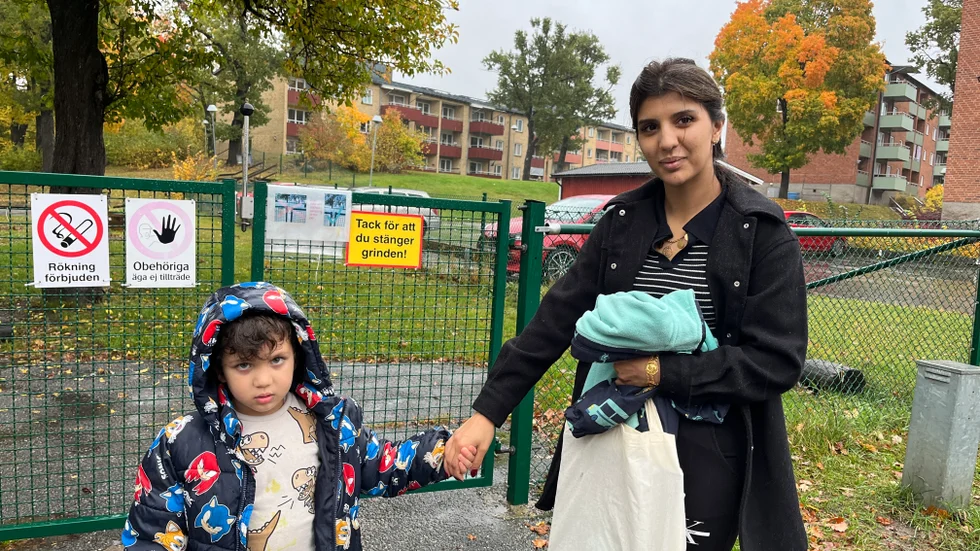 Shuaa Alkhalaf hämtade på torsdagseftermiddagen sin femårige son Yusef. 