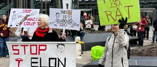 Protester mot Trump och Musk i USA