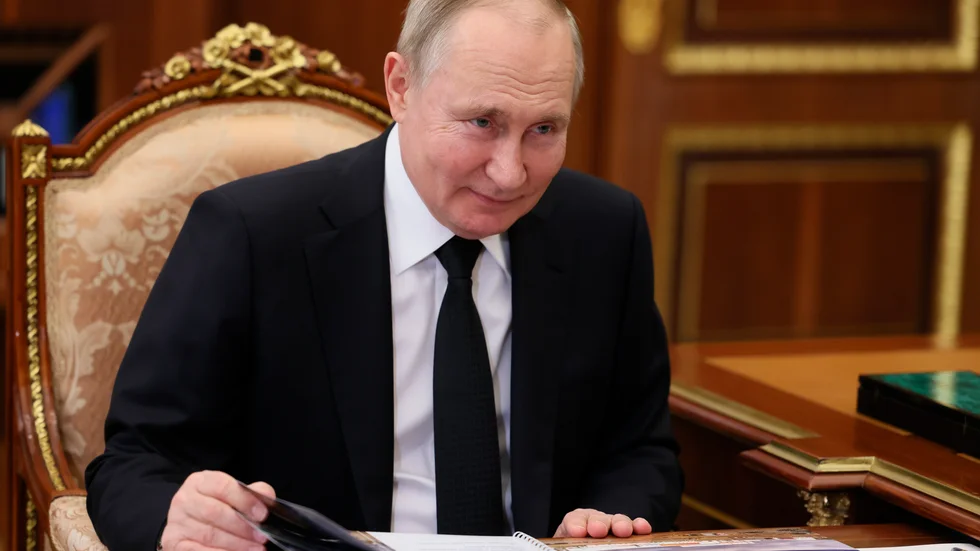 Rysslands president Vladimir Putin. Bilden togs under ett möte i tisdags.