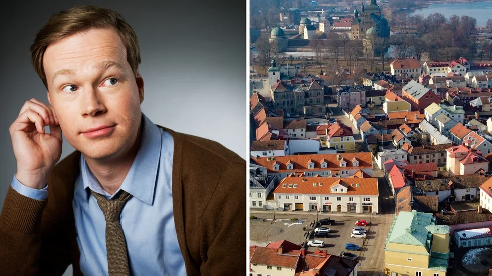 Komikern Johan Glans gör i sommar sitt första framträdande i Vadstena. Han har dock varit där tidigare som turist: "Det är ju otroligt mycket historia", tycker han.