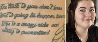 Natalie, 24, har Eskilstunas fulaste tatuering