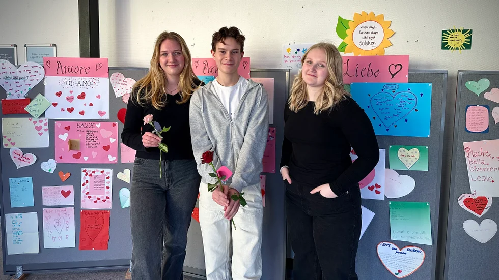 Delar av elevkåren. Ängla Kihlberg, Adrian Witkowicz och Tuva Engström Olsson.