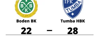 Boden BK föll mot Tumba HBK på hemmaplan