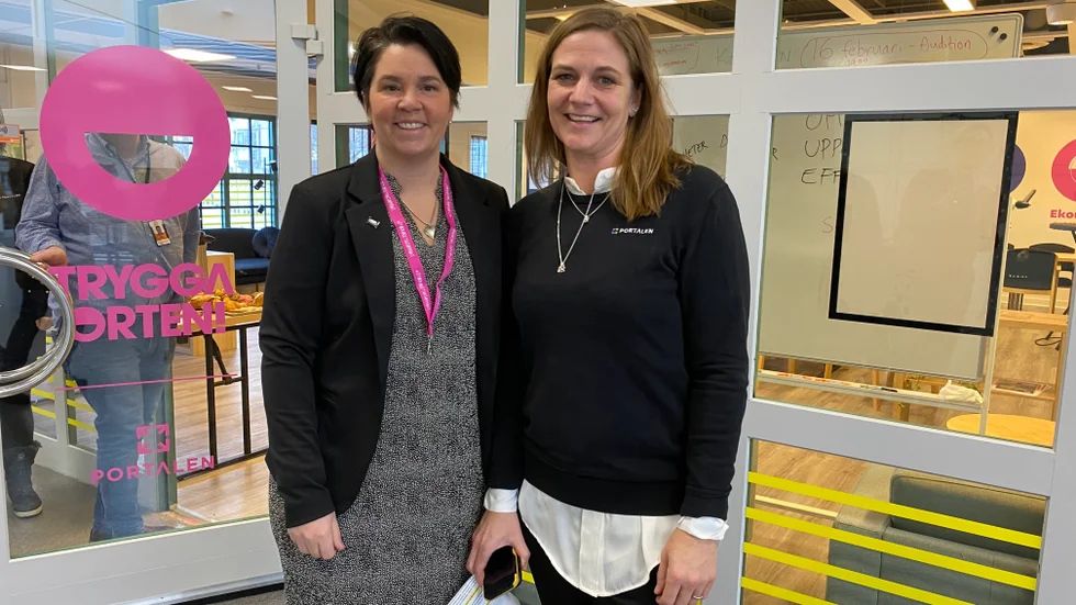 Sanna Detlefsen, direktor vid Östergötlands stadsmission, och Caroline Bielkhammar, verksamhetschef på Portalen och stadsdelsutvecklare vid Hyresbostäder, är glada för samarbetet. 