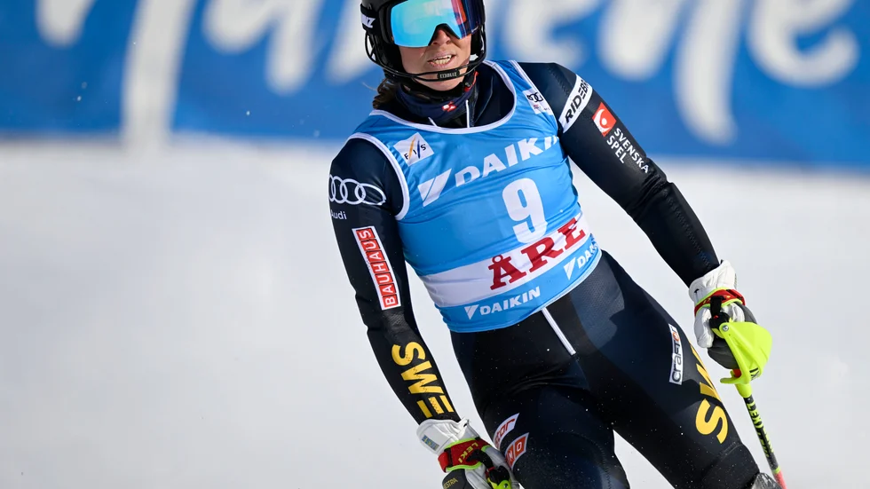 Sara Hector körde ur tidigt i årets sista storslalomtävling. Arkivbild.
