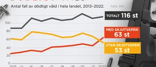 Ökning av dödligt våld – 116 dog 2022