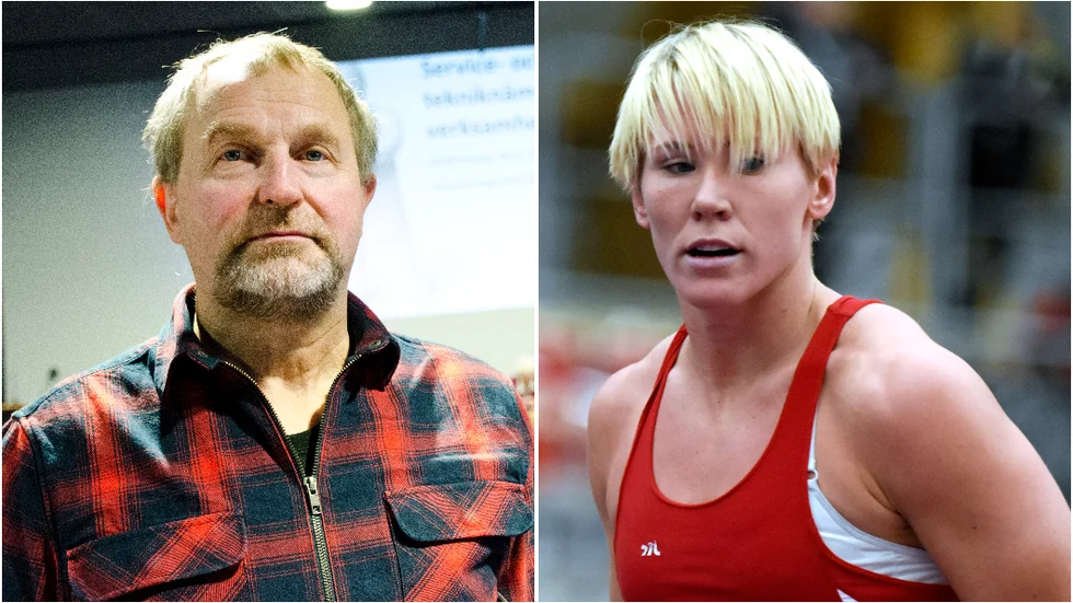 Karl-Erik Taivalsaari, vice ordförande i Gällivare SK, till vänster i bild och Jenny Fransson, till höger i bild. 