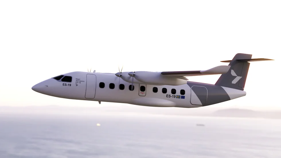  Elflygplanen utvecklas just nu snabbt. Bilden föreställer svenska Heart Aerospaces planerade konstruktion, som ska lanseras 2025. 