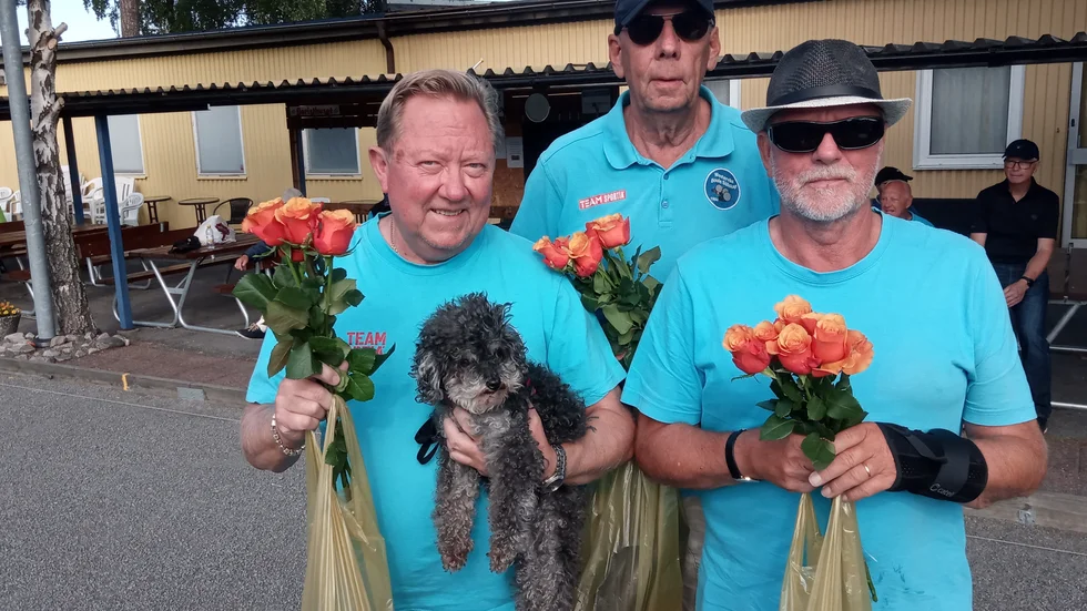 Segrande laget bestod av från vänster: Tomas Östin, Arne Jonasson och Leif Schenell.