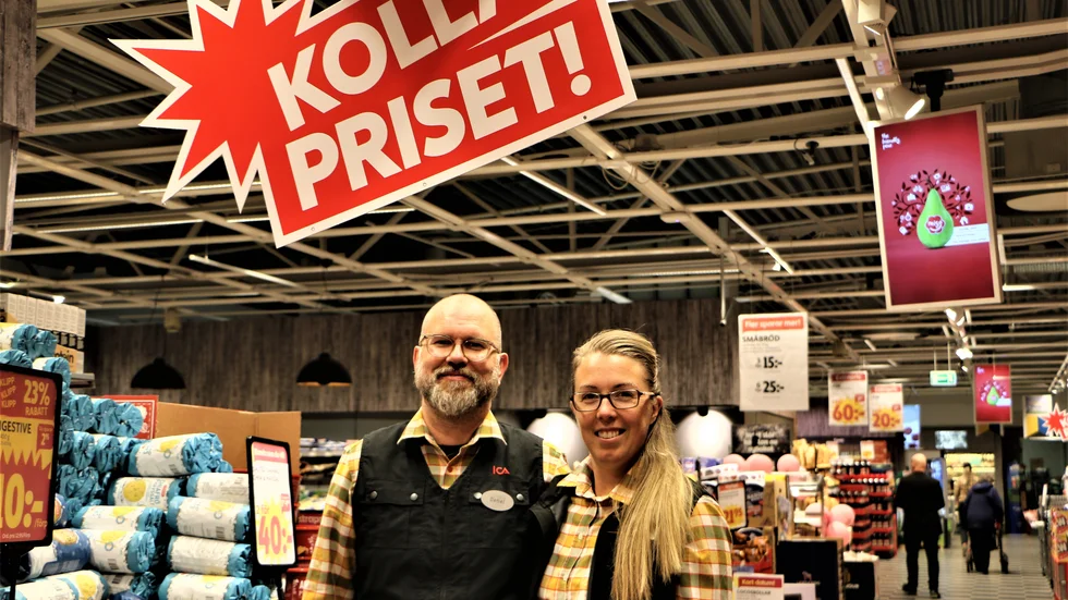 ICA-handlarna Daniel och Jenny Stenmark hoppas på pris den 8 november.