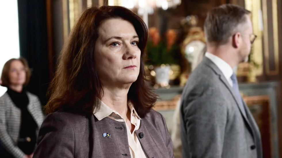 Utrikesminister Ann Linde (S) vid den extrainsatta konseljen tidigare i veckan.