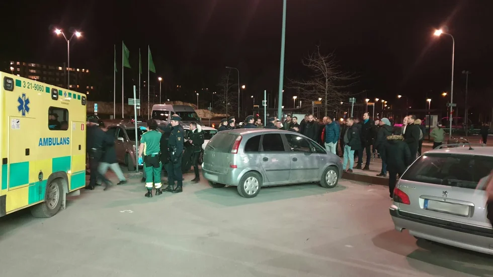 Bråket ska ha skett mellan två grupperingar i gottsunda C. Bilden är tagen av ett vittne. 