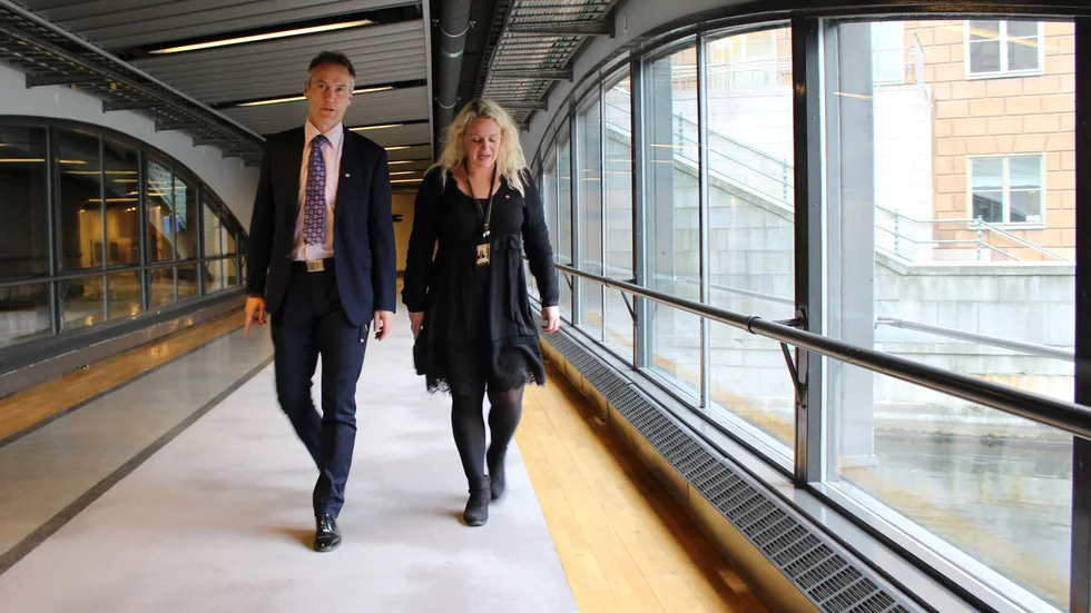 Lars Thomsson (C) och Hanna Westerén (S) i riksdagen. De har kommit med flera motioner med snarlikt innehåll. 