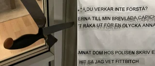 Hotfull lapp och kniv i dörren – barnens pappa åtalas