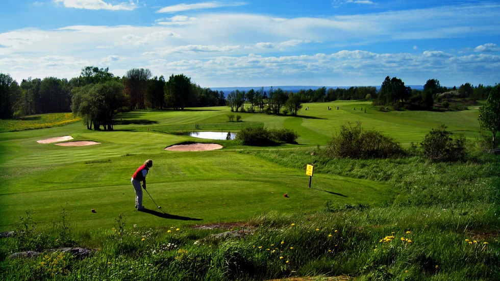 Den vackra naturen i Ödeshög kommun måste utnyttjas som här, golfbanan vid Omberg.